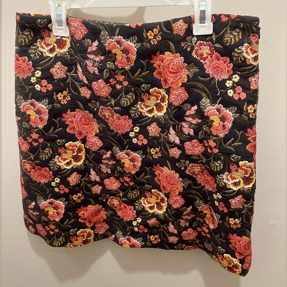 LOFT Multicolor Floral Embroidered Skirt